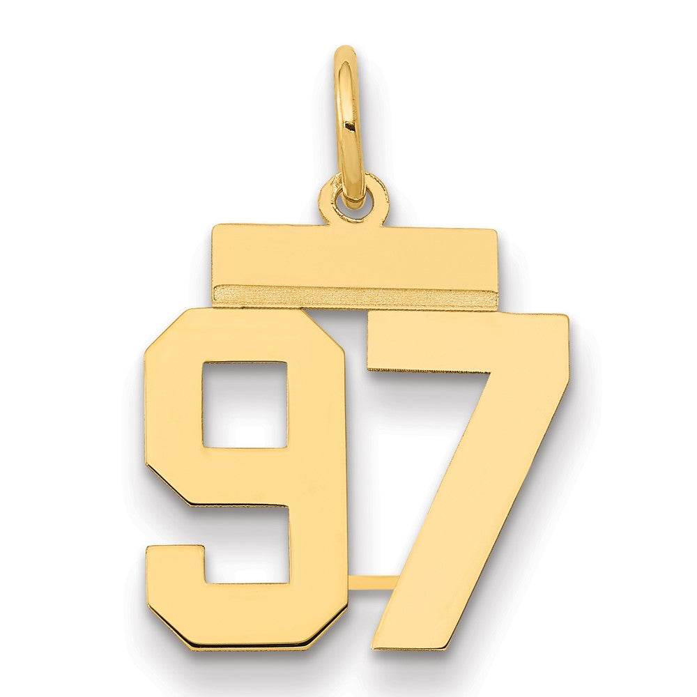 14k Yellow Gold Small Polished Number 97 Charm