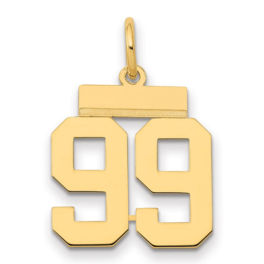 14k Yellow Gold Small Polished Number 99 Charm