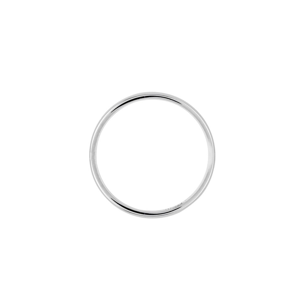 Solid 10K White Gold 2.5mm Light Weight Half Round Men's/Women's Wedding Band Ring Size 10