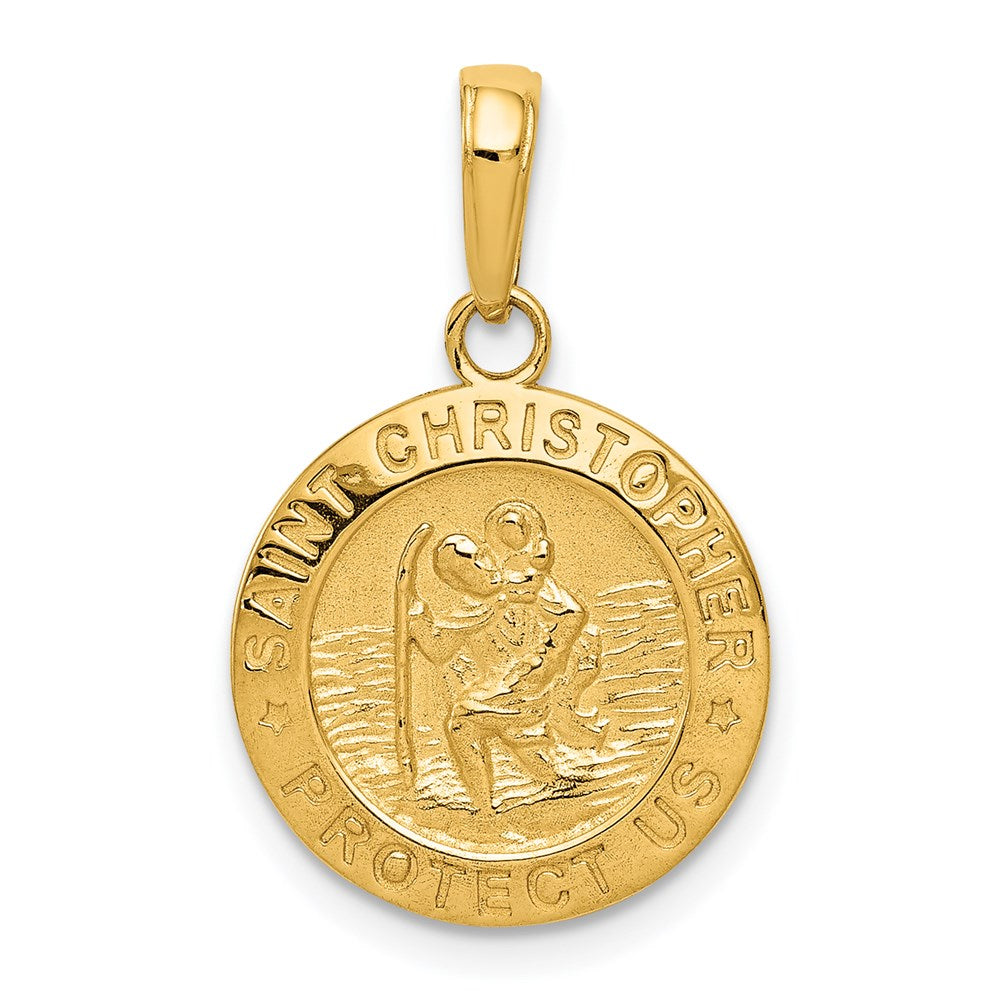 14k Yellow Gold Saint Christopher Medal Charm