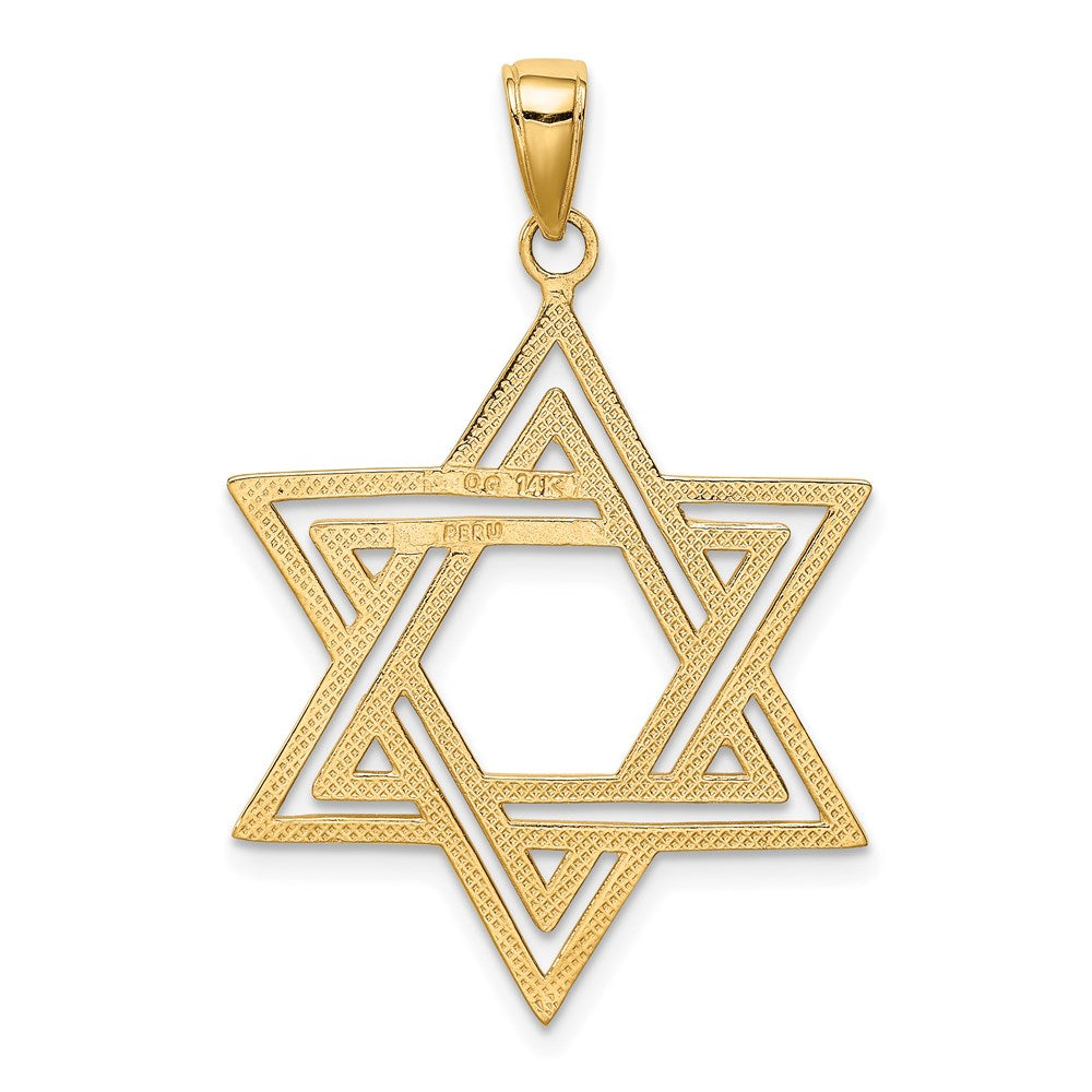 14k Yellow Gold Solid Polished Star of David Charm