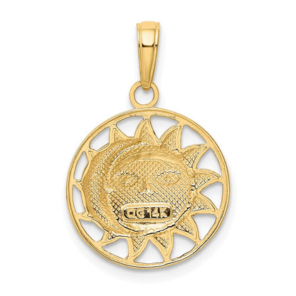 14k Yellow u0026 Rhodium Gold and Rhodium Sun and Moon Charm