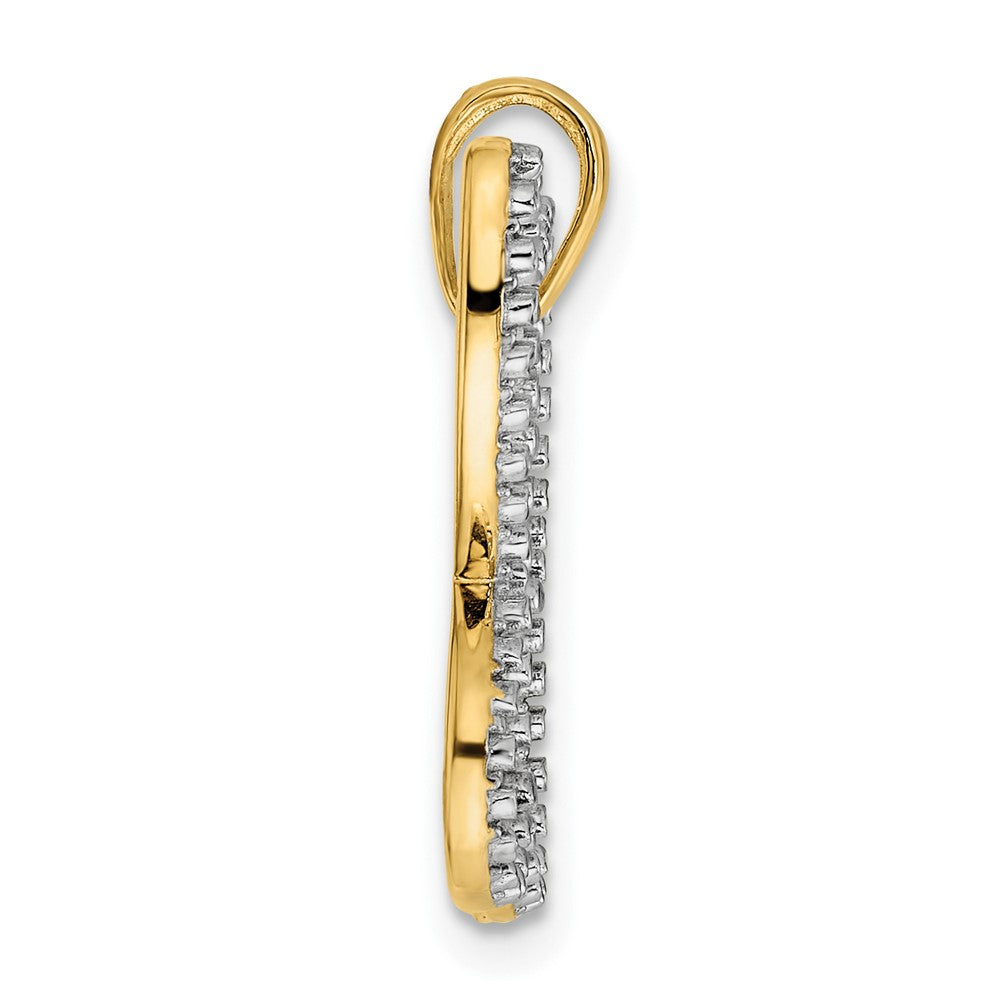 14k Yellow u0026 Rhodium Gold and White Rhodium Diamond-cut Butterfly Pendant