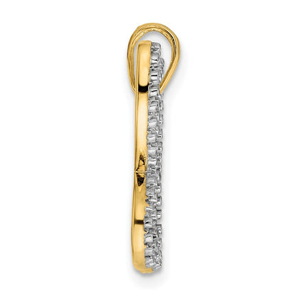 14k Yellow u0026 Rhodium Gold and White Rhodium Diamond-cut Butterfly Pendant