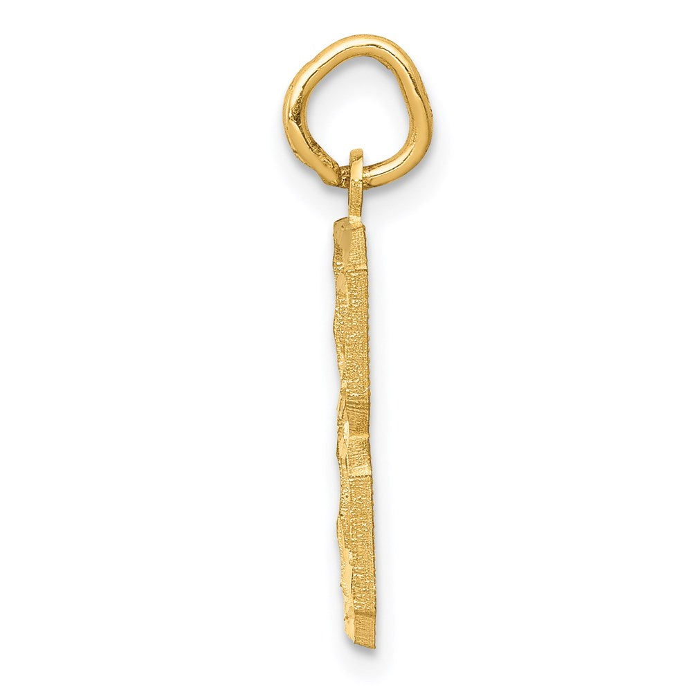 14k Yellow Gold Medium Diamond-cut Number 8 Charm