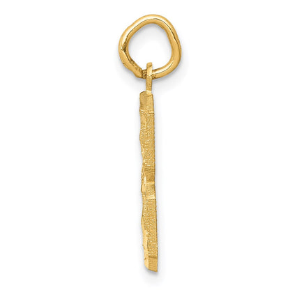 14k Yellow Gold Medium Diamond-cut Number 8 Charm