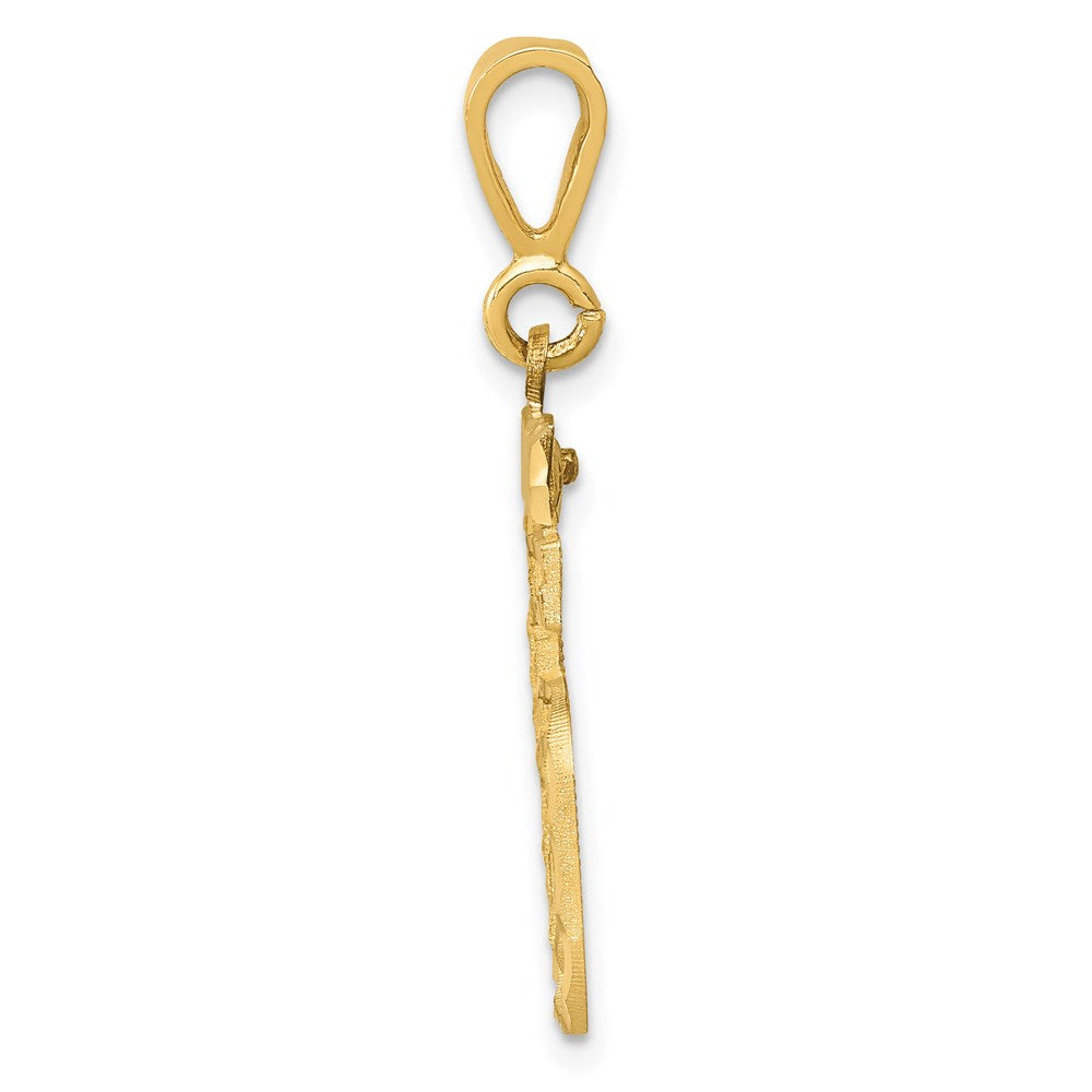 14k Yellow Gold Medium Diamond-cut Number 85 Charm