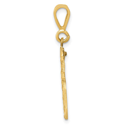 14k Yellow Gold Medium Diamond-cut Number 85 Charm