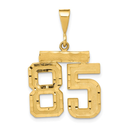 14k Yellow Gold Medium Diamond-cut Number 85 Charm