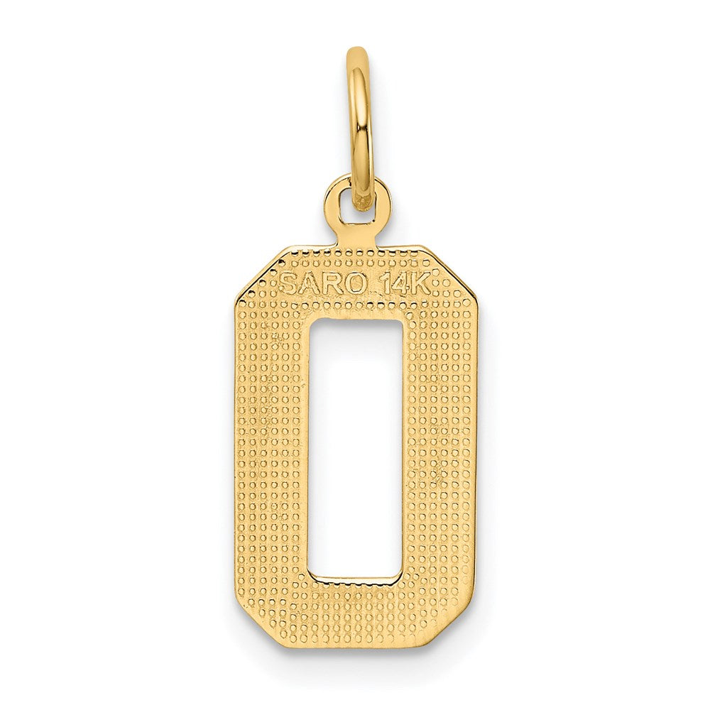 14k Yellow Gold Medium Polished Number 0 Charm