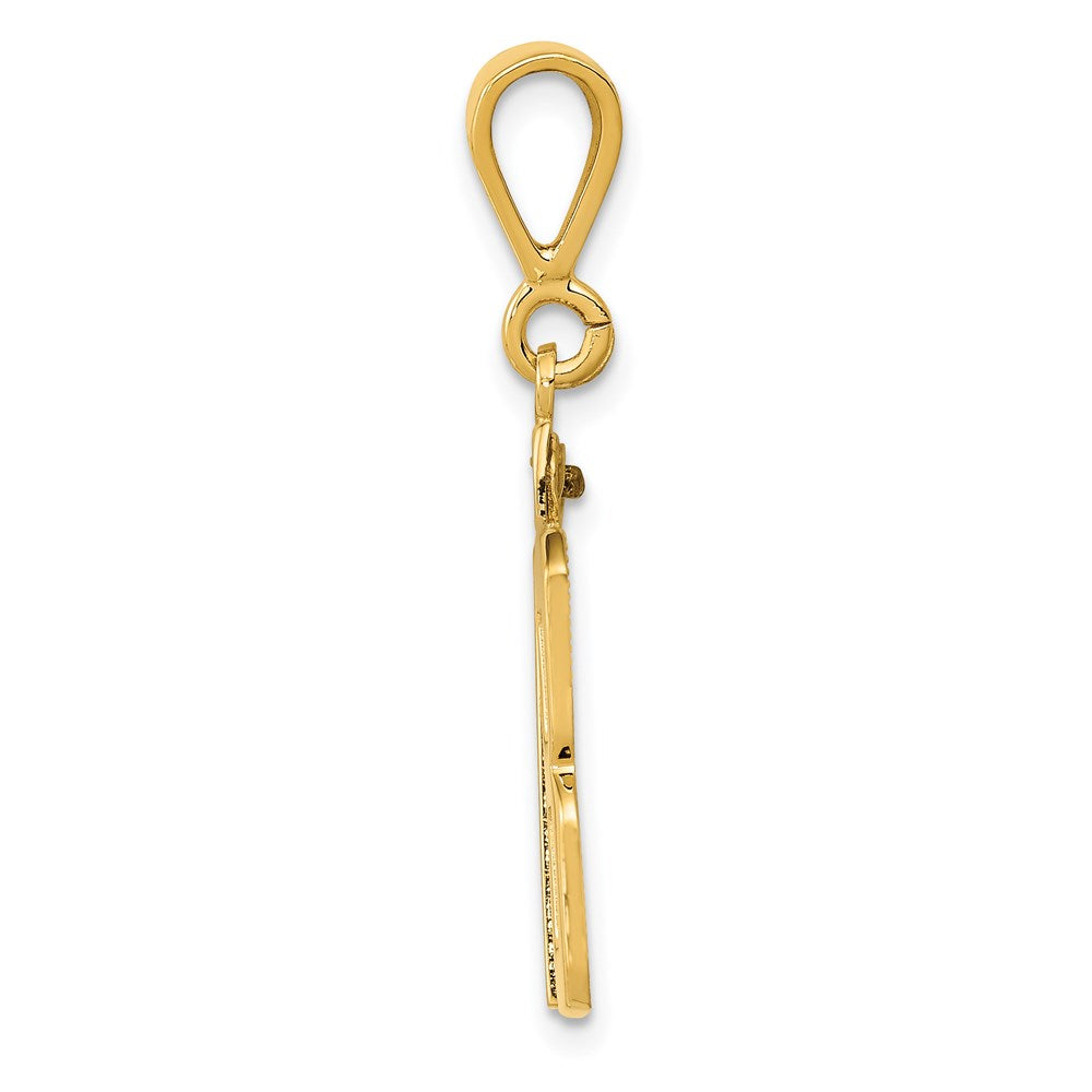 14k Yellow Gold Medium Polished Number 18 Charm