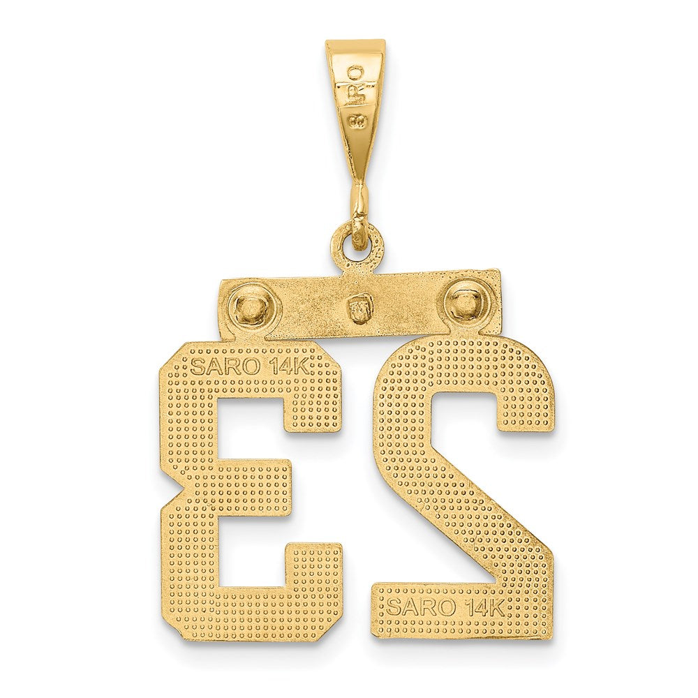 14k Yellow Gold Medium Polished Number 23 Charm