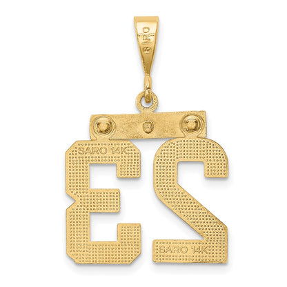 14k Yellow Gold Medium Polished Number 23 Charm