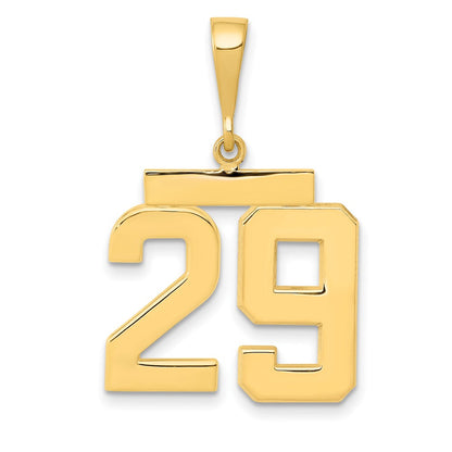 14k Yellow Gold Medium Polished Number 29 Charm