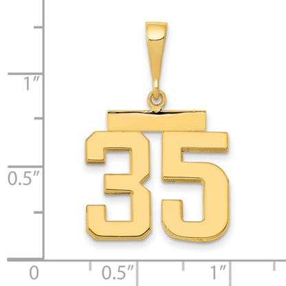 14k Yellow Gold Medium Polished Number 35 Charm