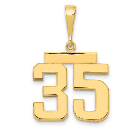 14k Yellow Gold Medium Polished Number 35 Charm