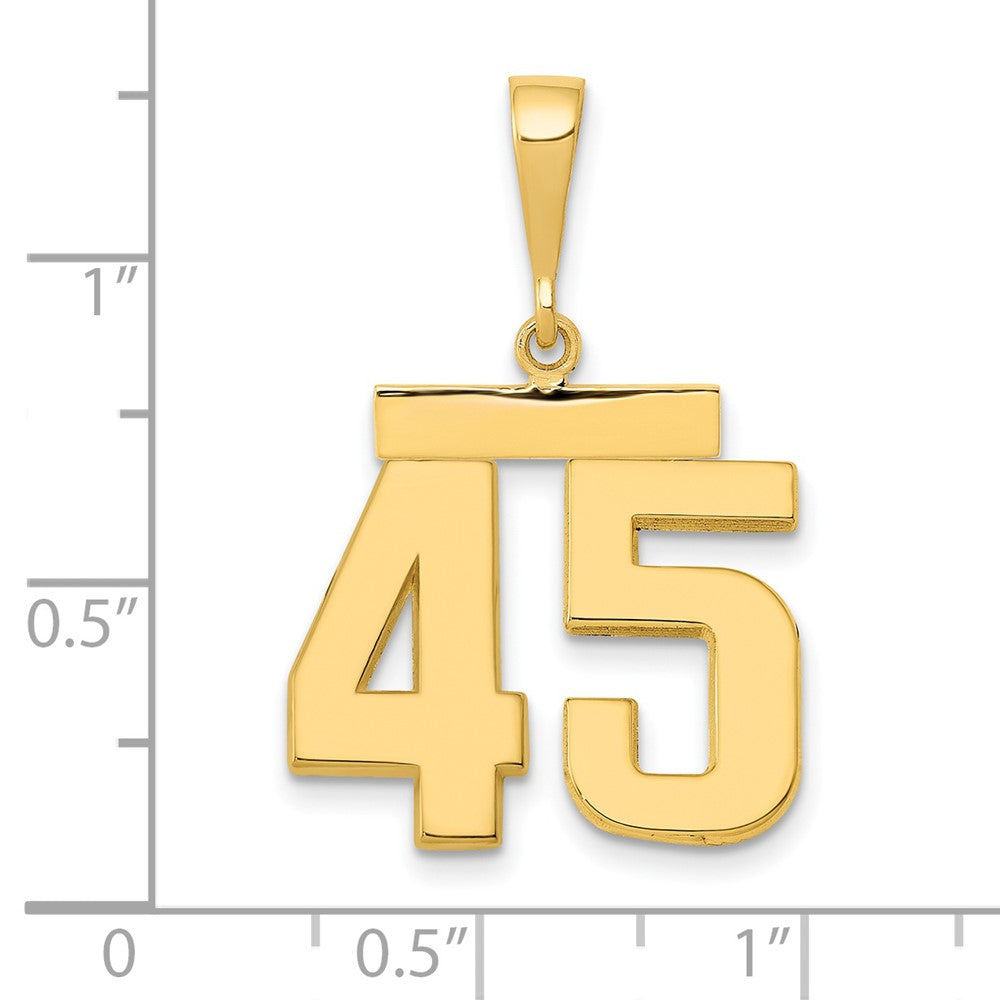 14k Yellow Gold Medium Polished Number 45 Charm