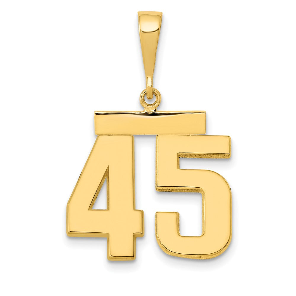 14k Yellow Gold Medium Polished Number 45 Charm