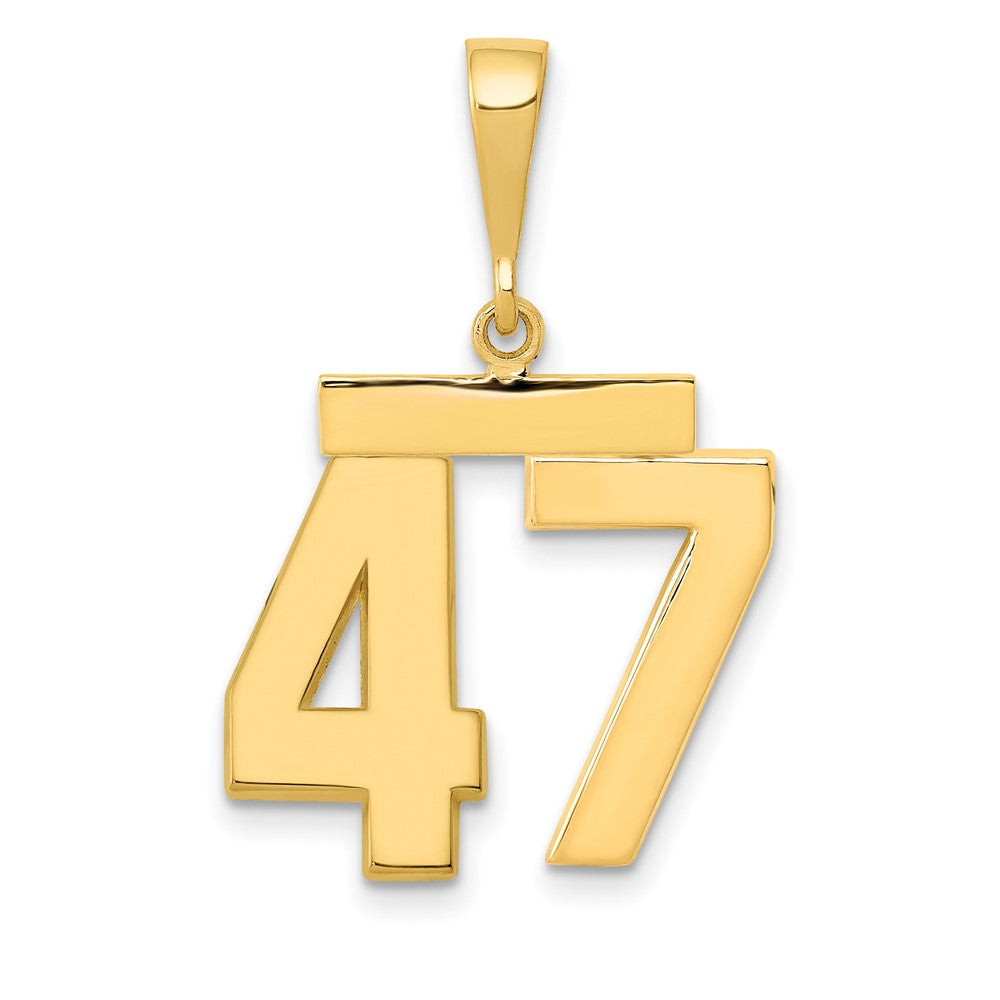 14k Yellow Gold Medium Polished Number 47 Charm