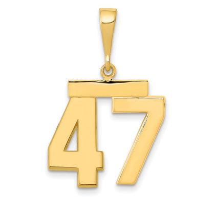 14k Yellow Gold Medium Polished Number 47 Charm