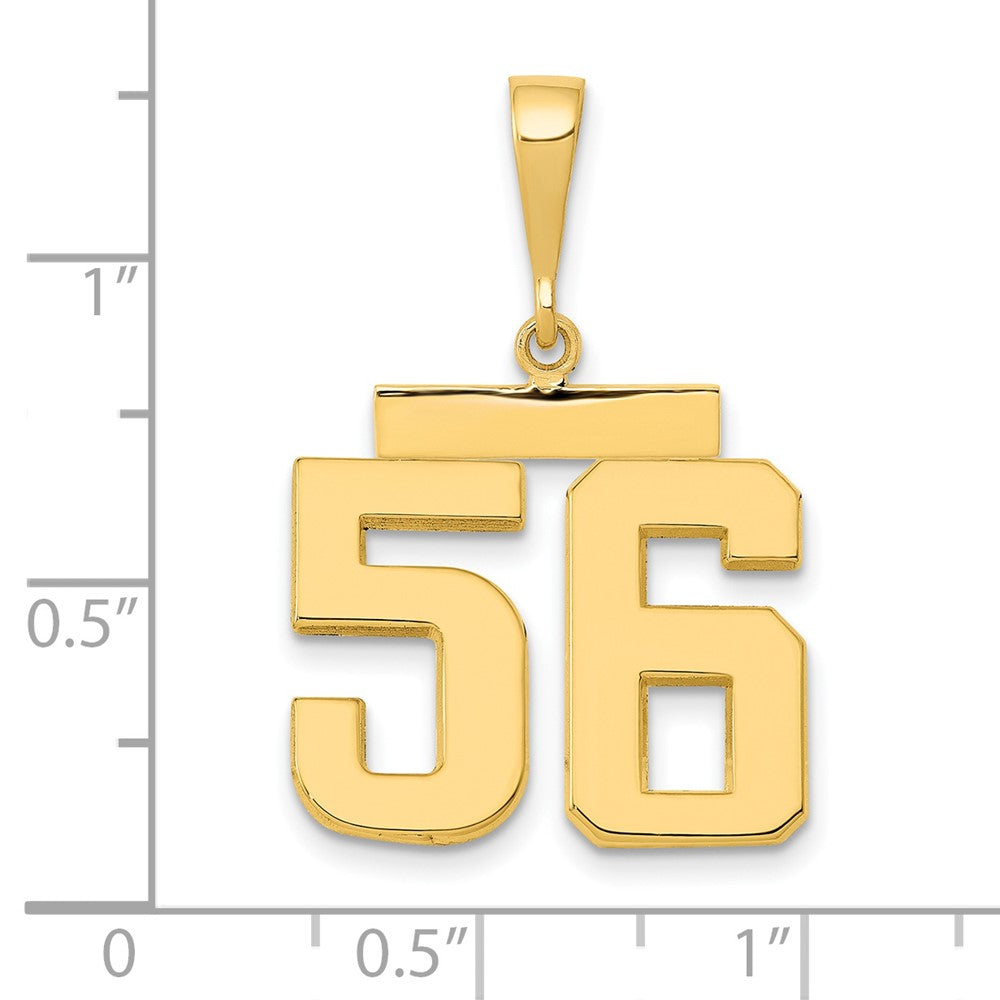 14k Yellow Gold Medium Polished Number 56 Charm
