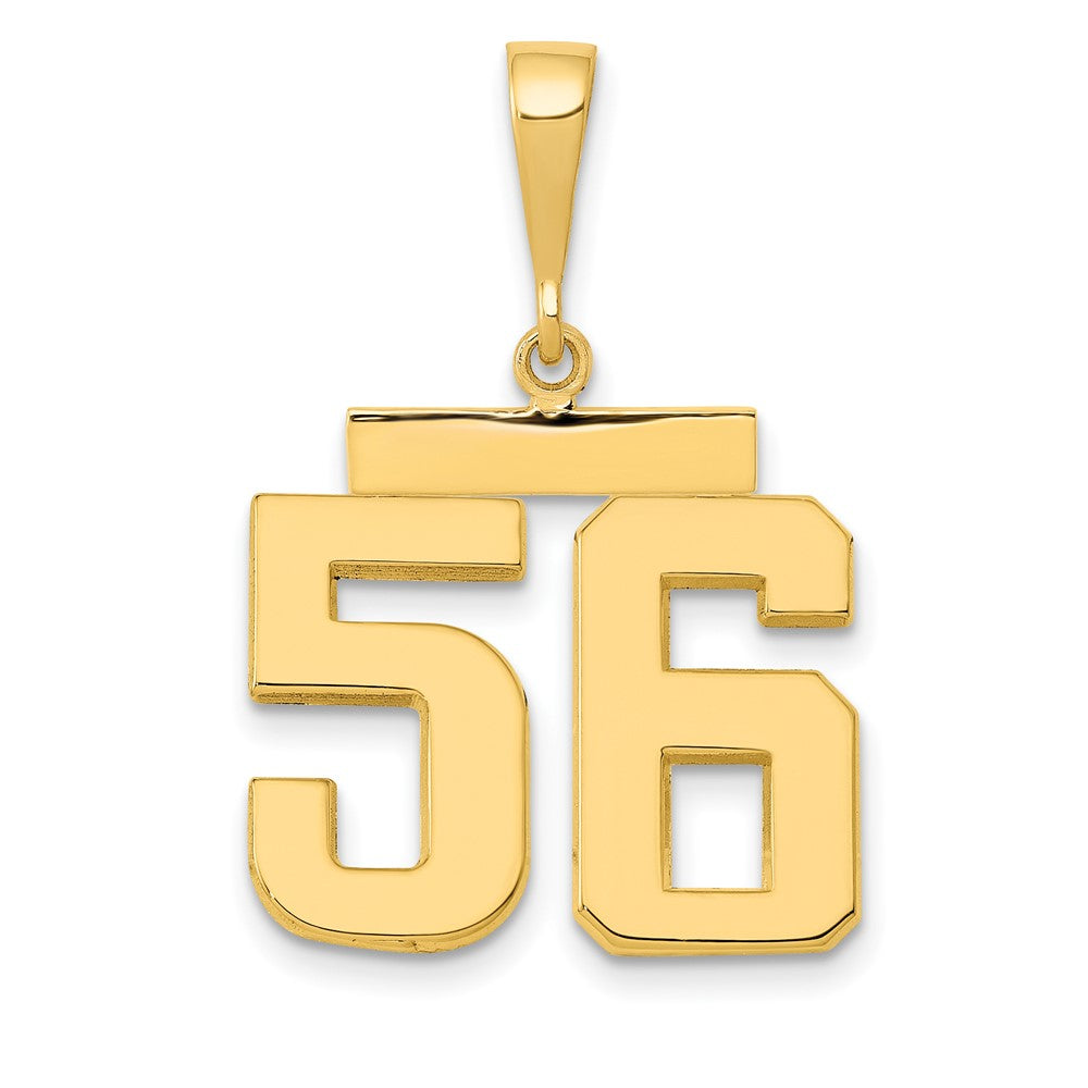 14k Yellow Gold Medium Polished Number 56 Charm