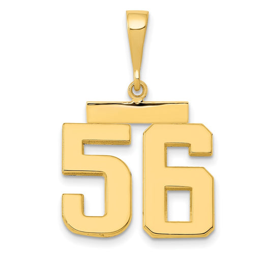 14k Yellow Gold Medium Polished Number 56 Charm