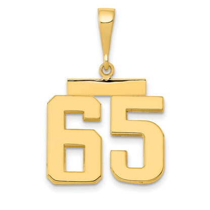 14k Yellow Gold Medium Polished Number 65 Charm