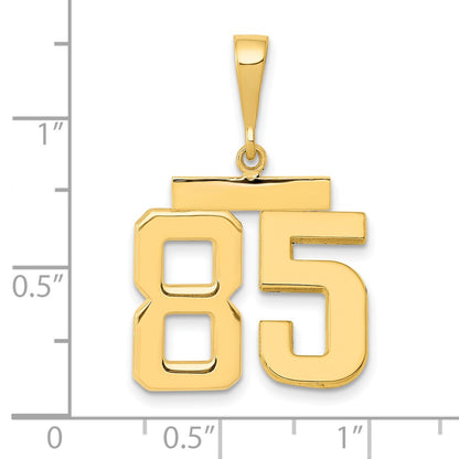 14k Yellow Gold Medium Polished Number 85 Charm