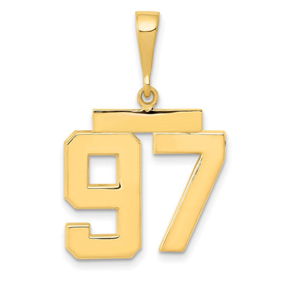 14k Yellow Gold Medium Polished Number 97 Charm