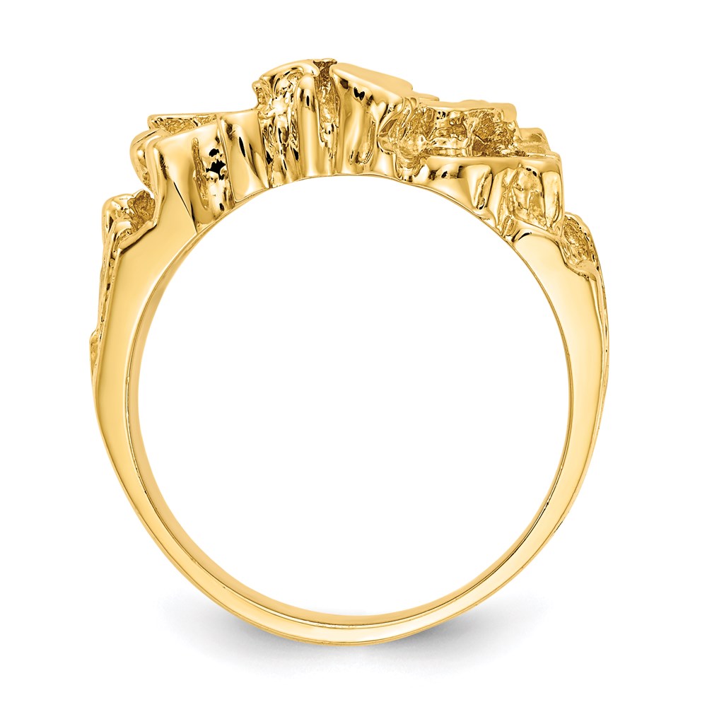 14k yellow gold mens nugget ring nr20