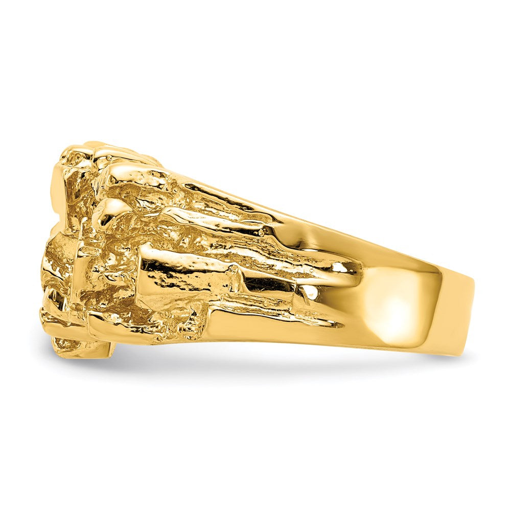 14k yellow gold mens nugget ring nr20