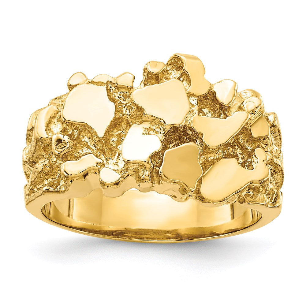 14k yellow gold mens nugget ring nr20