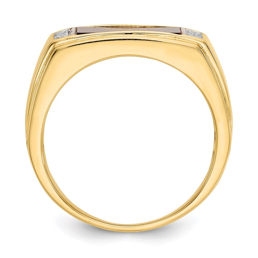 14k yellow gold tigers eye a quality real diamond mens ring or263a