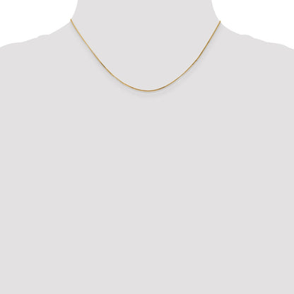14K Yellow Gold 16 inch .9mm Curb  with Spring Ring Clasp Pendant Chain Necklace