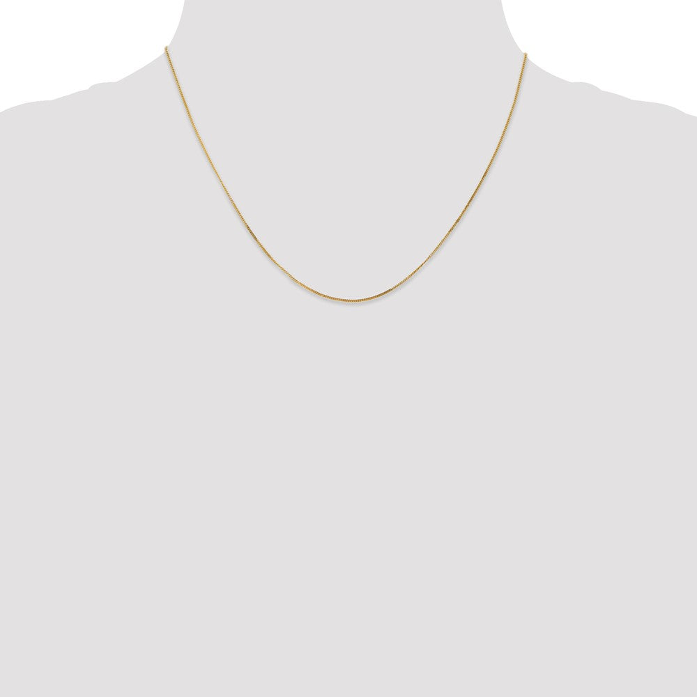 14K Yellow Gold 18 inch .9mm Curb  with Spring Ring Clasp Pendant Chain Necklace