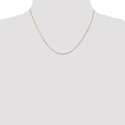 14K Yellow Gold 18 inch .9mm Curb  with Spring Ring Clasp Pendant Chain Necklace