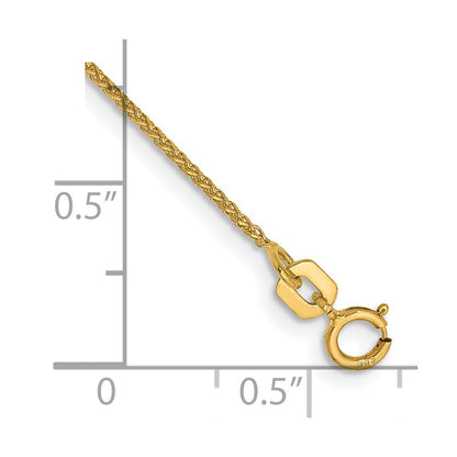 14K Yellow Gold 7 inch 1.05mm Diamond-cut Spiga with Spring Ring Clasp Bracelet