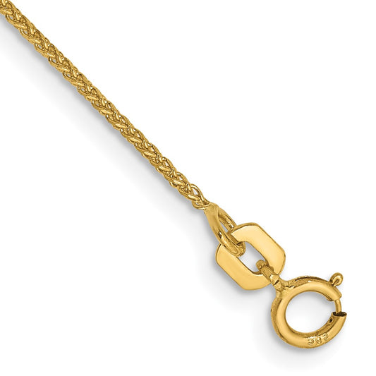 14K Yellow Gold 7 inch 1.05mm Diamond-cut Spiga with Spring Ring Clasp Bracelet
