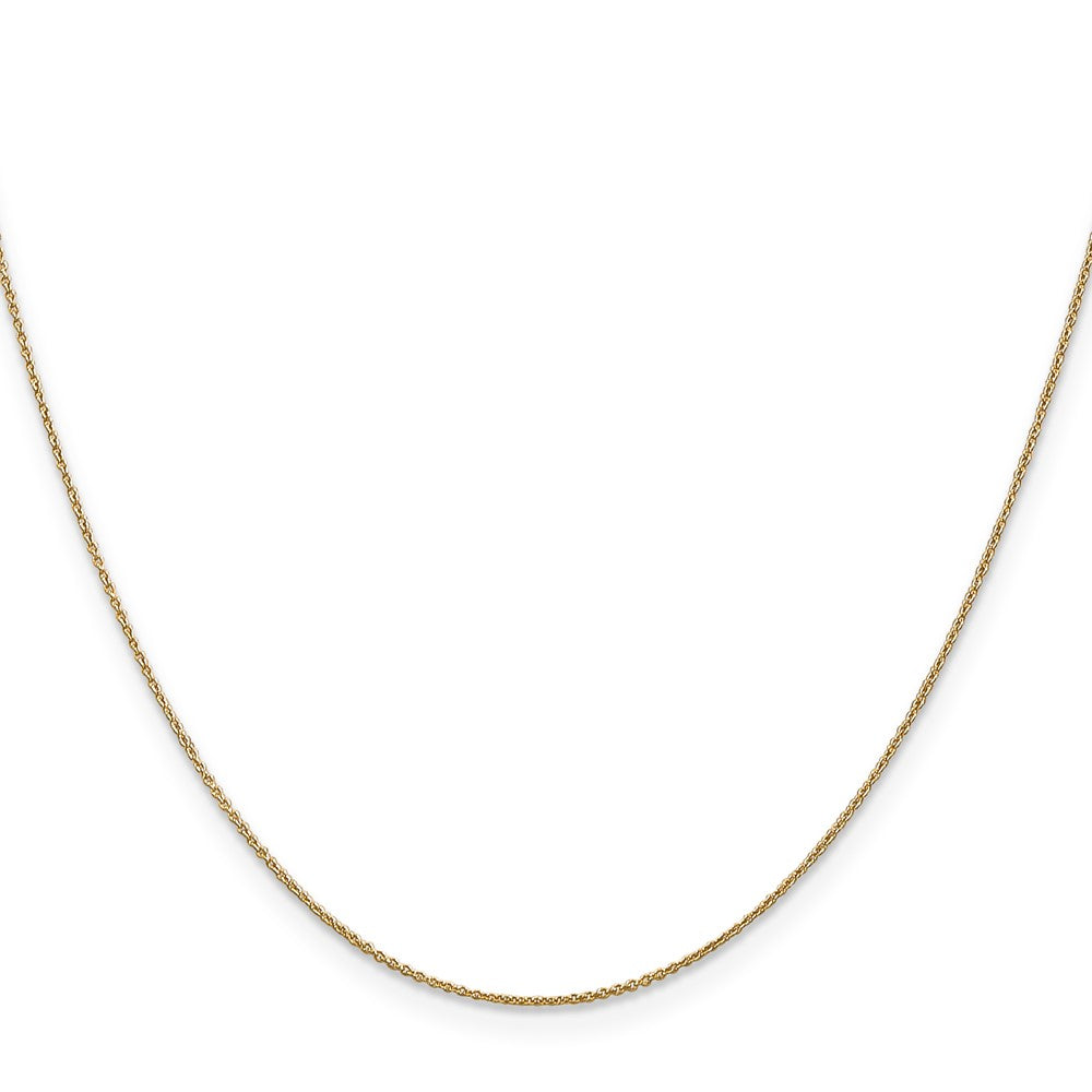 14K Yellow Gold 16 inch .75mm Cable with Spring Ring Clasp Pendant Chain Necklace