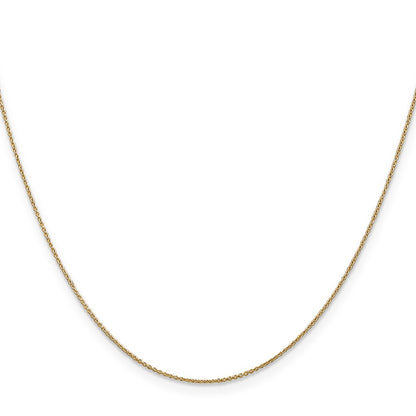 14K Yellow Gold 16 inch .75mm Cable with Spring Ring Clasp Pendant Chain Necklace