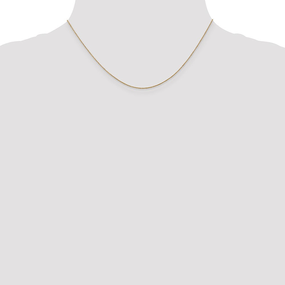 14K Yellow Gold 16 inch .75mm Cable with Spring Ring Clasp Pendant Chain Necklace