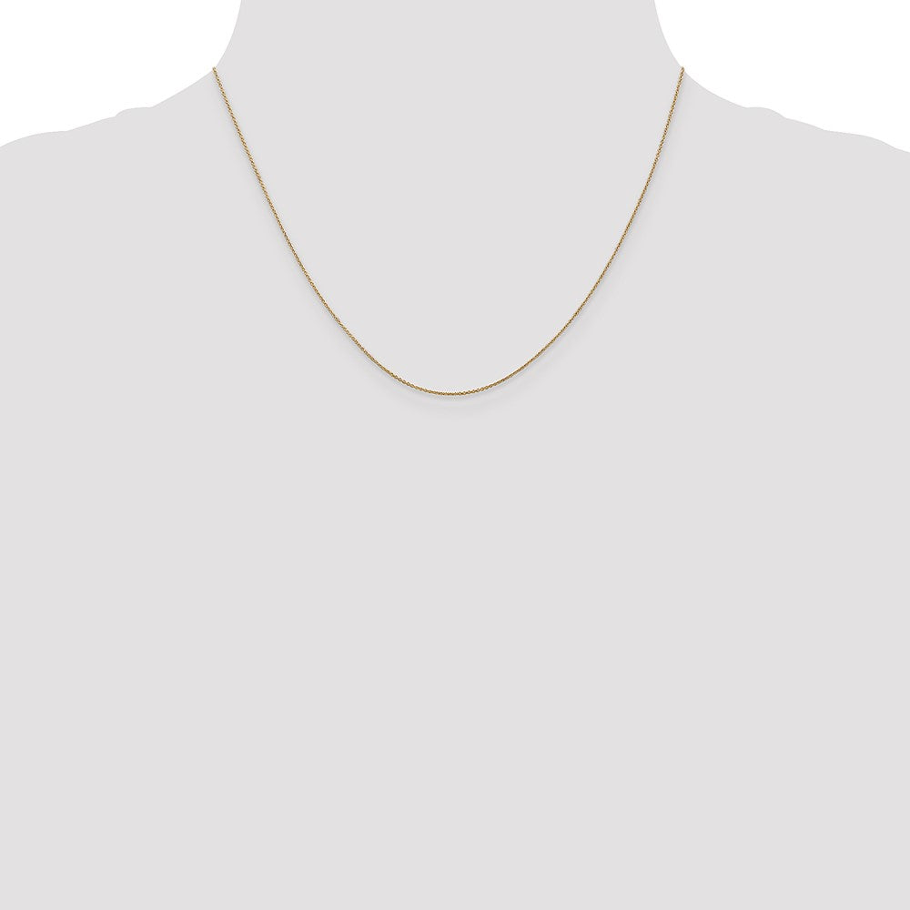14K Yellow Gold 18 inch .75mm Cable with Spring Ring Clasp Pendant Chain Necklace