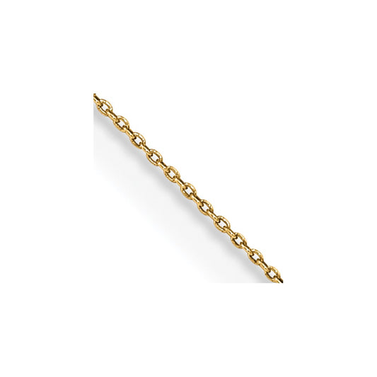 14K Yellow Gold 16 inch .75mm Cable with Spring Ring Clasp Pendant Chain Necklace