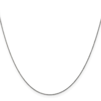 14K White Gold 18 inch .75mm Cable with Spring Ring Clasp Pendant Chain Necklace