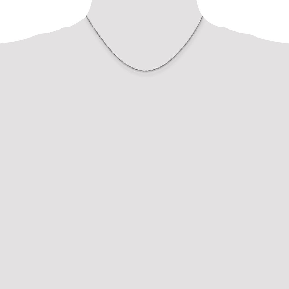 14K White Gold 16 inch 1.05mm Diamond-cut Spiga with Lobster Clasp Chain Necklace