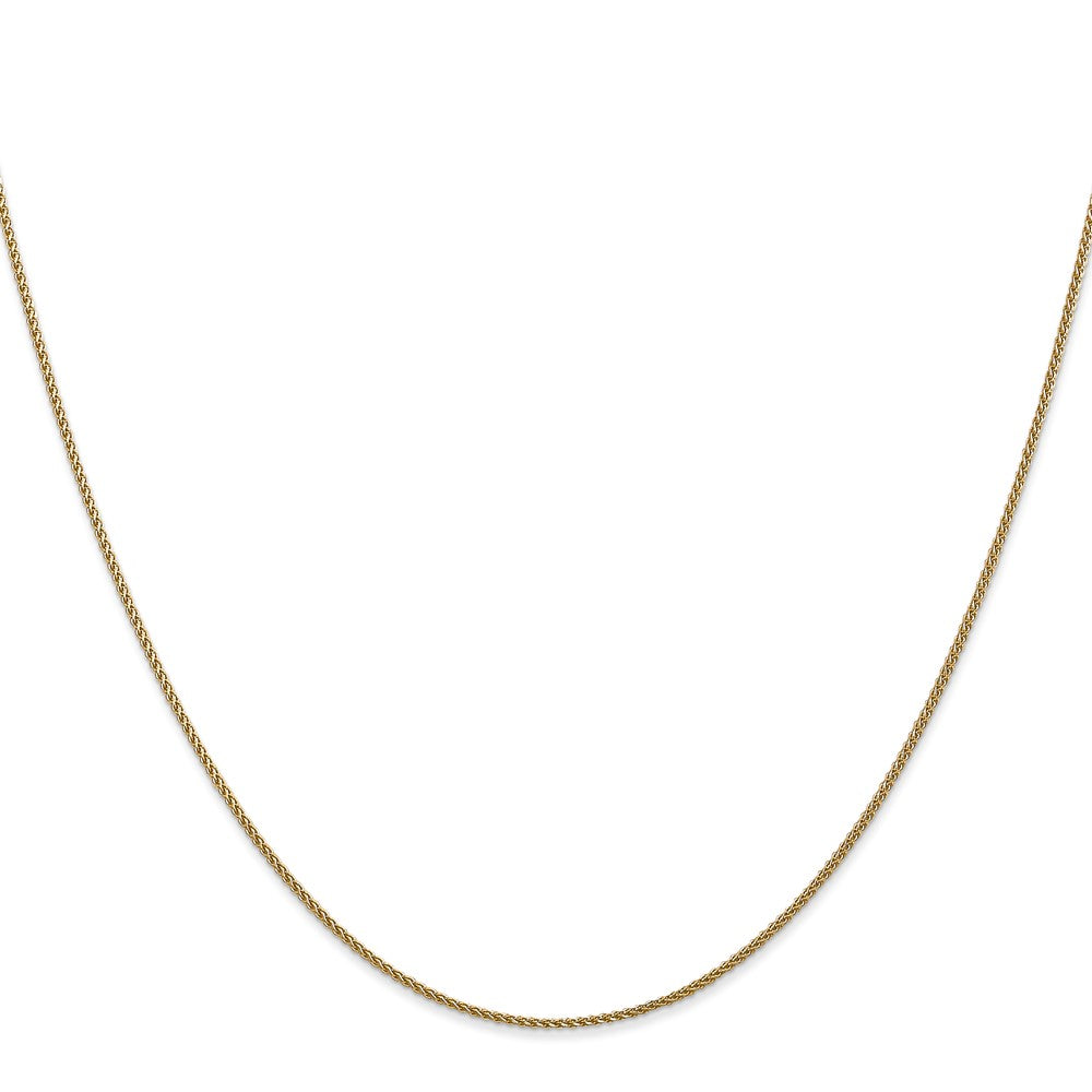 14K Yellow Gold 14 inch 1.05mm Diamond-cut Spiga with Lobster Clasp Children Necklace Chain Necklace