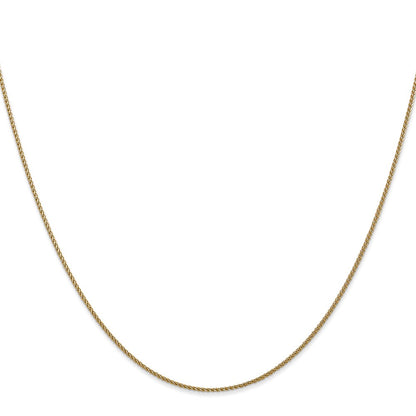 14K Yellow Gold 14 inch 1.05mm Diamond-cut Spiga with Lobster Clasp Children Necklace Chain Necklace