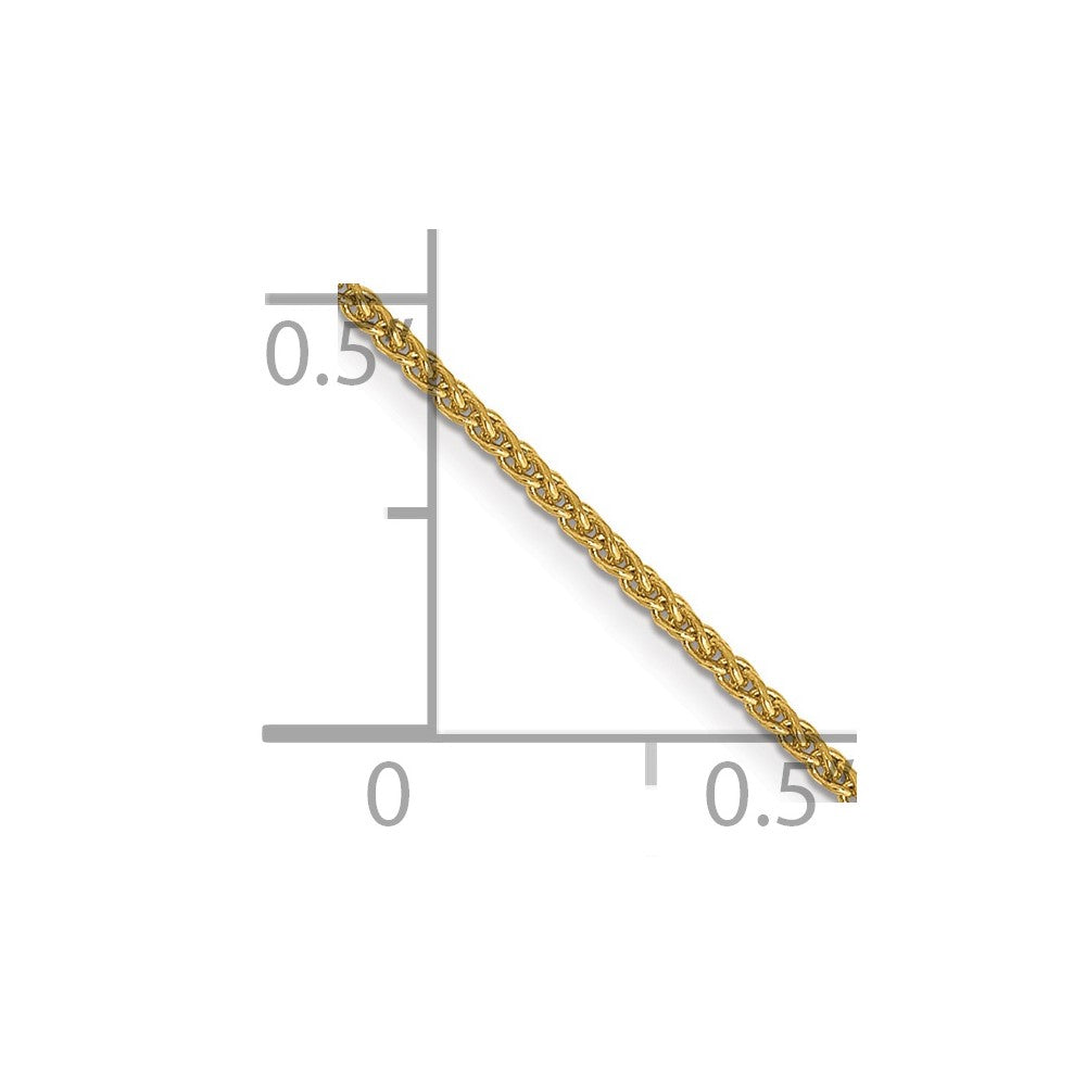 14K Yellow Gold 14 inch 1.05mm Diamond-cut Spiga with Lobster Clasp Children Necklace Chain Necklace