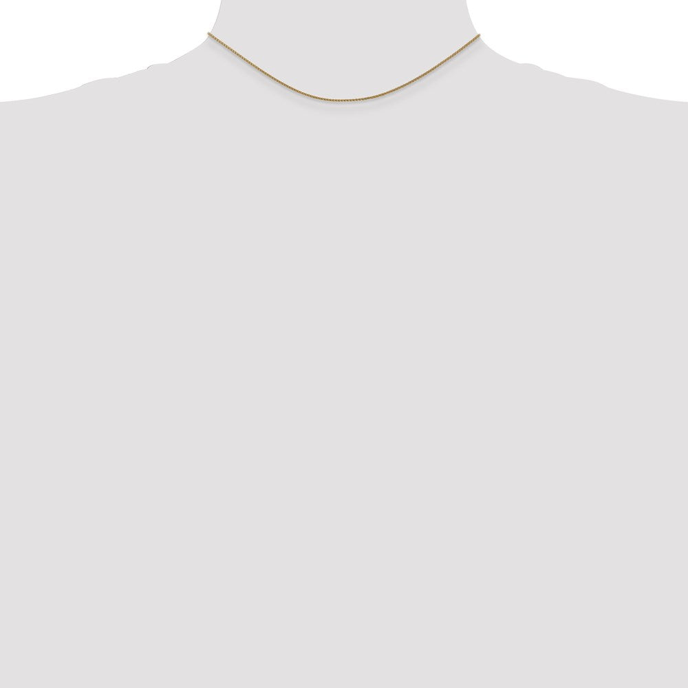 14K Yellow Gold 14 inch 1.05mm Diamond-cut Spiga with Lobster Clasp Children Necklace Chain Necklace